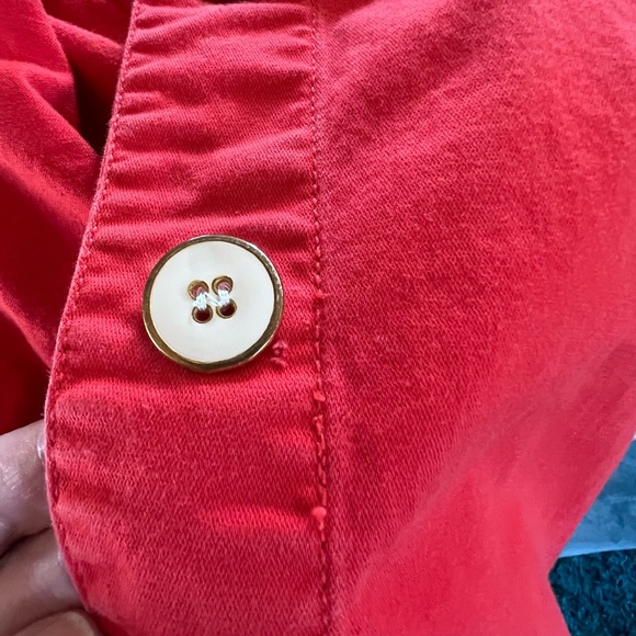 Red lightweight short jacket back pleats button front casual & cool - Picture 12 of 13